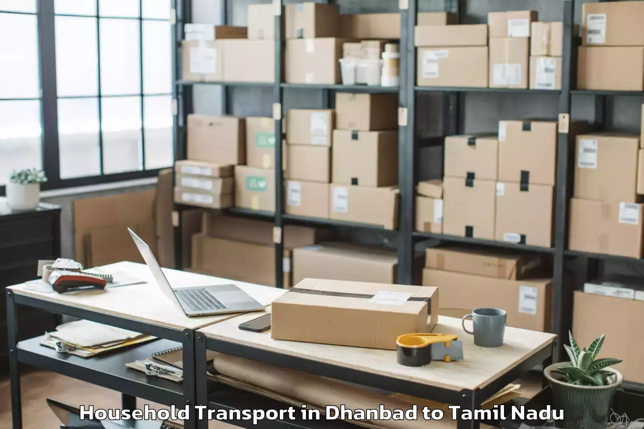 Top Dhanbad to Tisaiyanvilai Household Transport Available